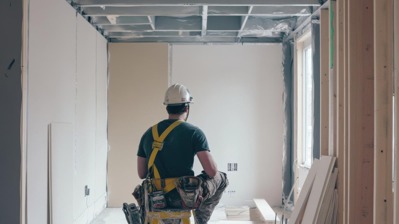 Instalação de drywall em ambiente interno